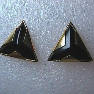 14k YG Black Onyx Pierced Earrings